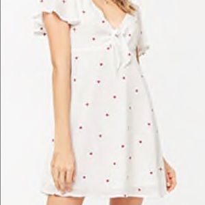 Heart embroidered white dress